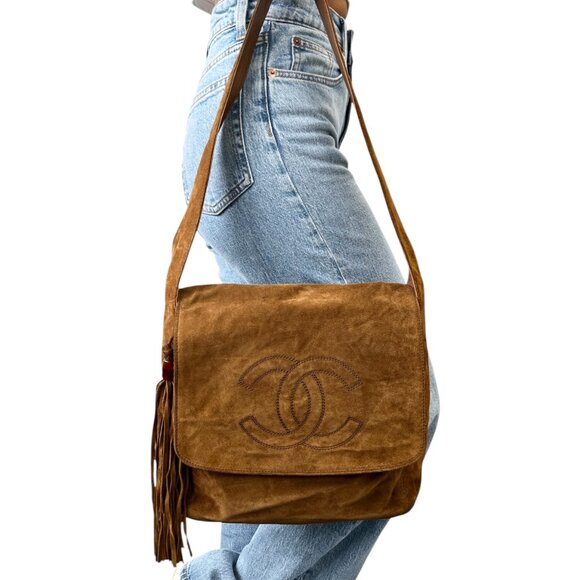 CHANEL Vintage CC Mark Logo Crossbody Shoulder Bag 2way Bag Fringe [106365] - Picture 3 of 14